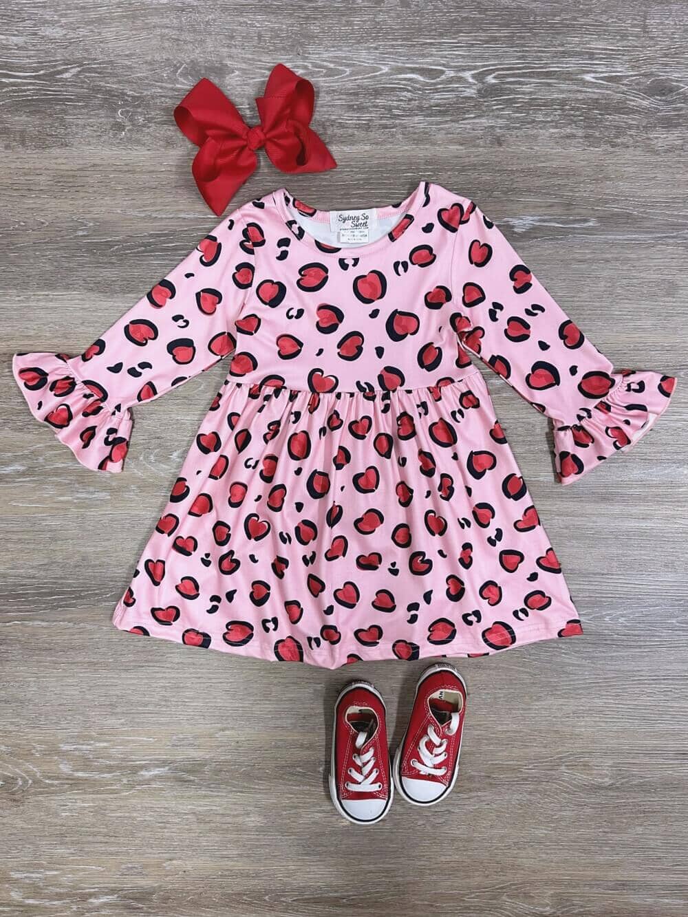 Leopard Loving Pink Ruffle Flare Animal Print Girls Dress - Sydney So Sweet
