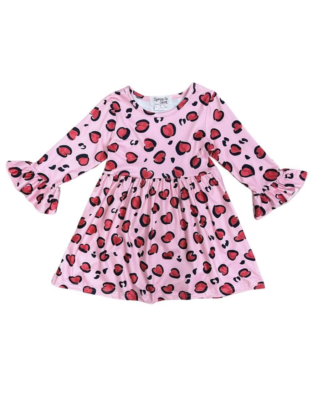 Leopard Loving Pink Ruffle Flare Animal Print Girls Dress - Sydney So Sweet