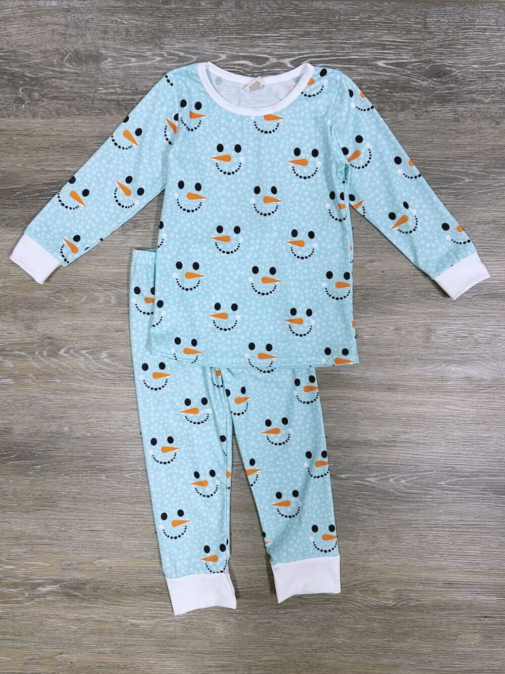 Let it Snow Girls or Boys Light Blue Snowman Lounge Set - Sydney So Sweet