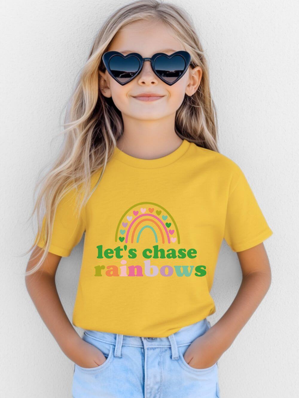 Let’s Chase Rainbows Youth Tee Cute St. Patrick's Day Kids T-Shirt