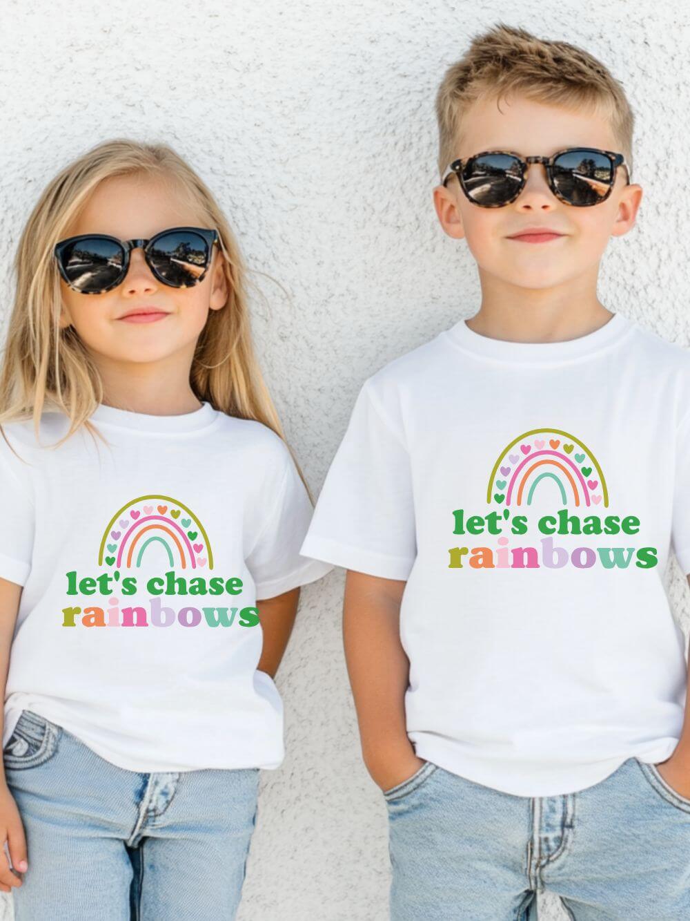 Let’s Chase Rainbows Youth Tee Cute St. Patrick's Day Kids T-Shirt