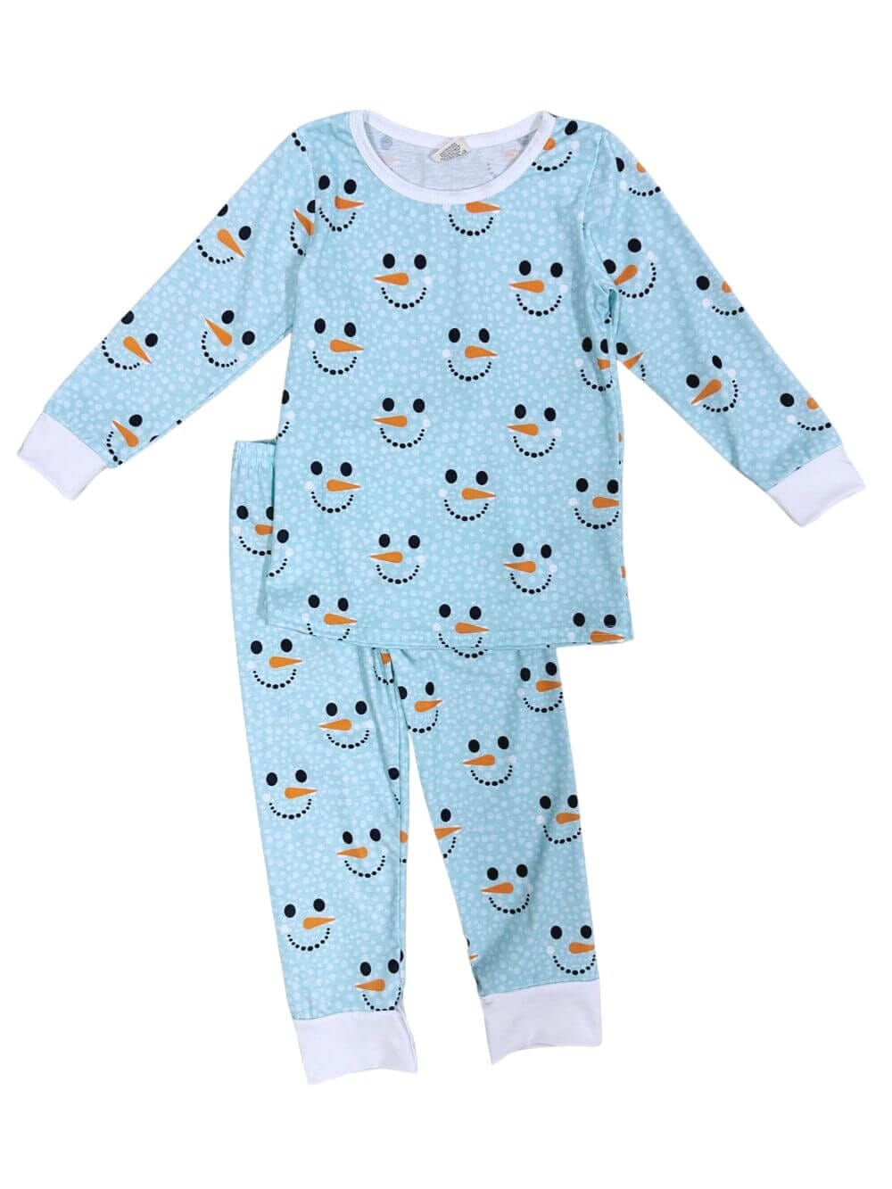 Let it Snow Girls or Boys Light Blue Snowman Lounge Set - Sydney So Sweet