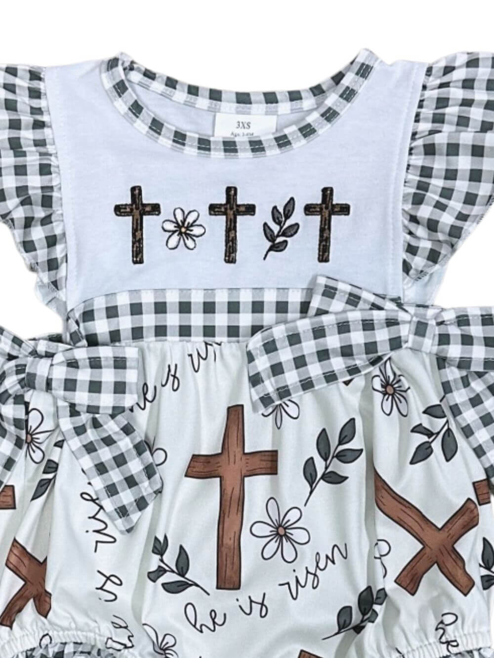 Little Blessing He Is Risen Girls Easter Baby Romper