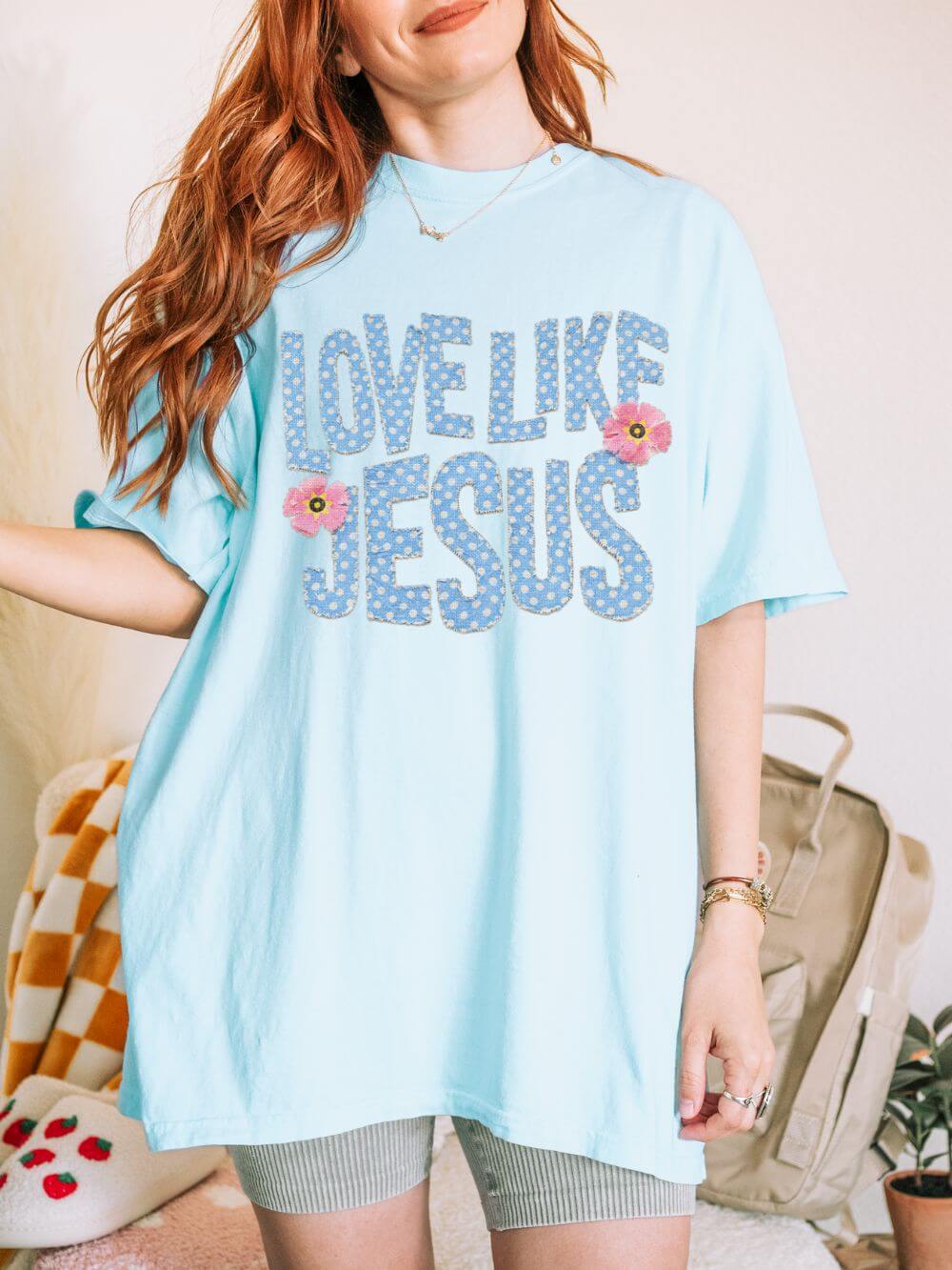 Love Like Jesus T‑Shirt Christian Floral Faith Graphic Tee