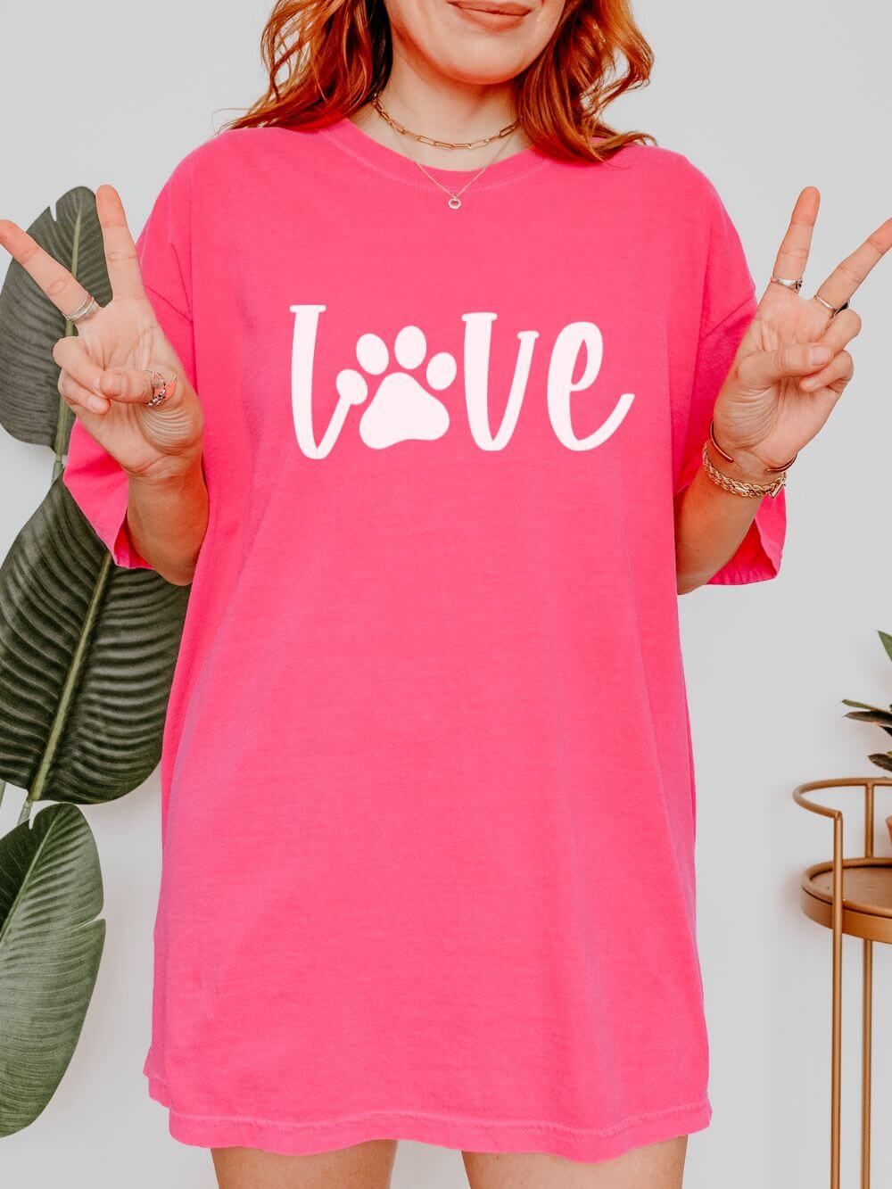 Love Paw T-Shirt Valentine's Day Cute Pet Lover Graphic Unisex Short Sleeve Tee