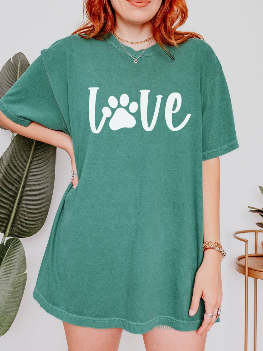 Love Paw T-Shirt Valentine's Day Cute Pet Lover Graphic Unisex Short Sleeve Tee