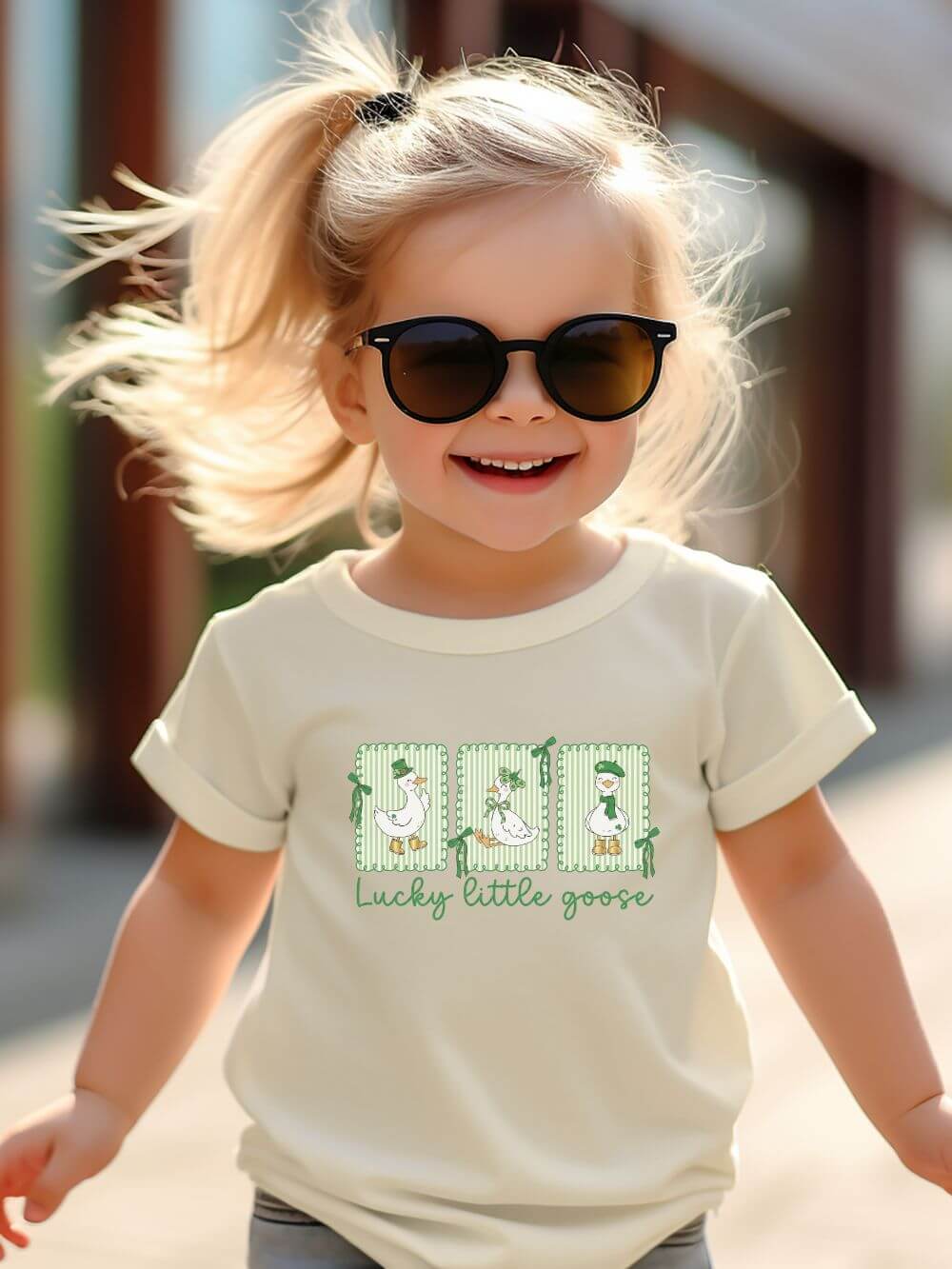 Lucky Little Goose Toddler Tee St. Patrick's Day Graphic T-Shirt