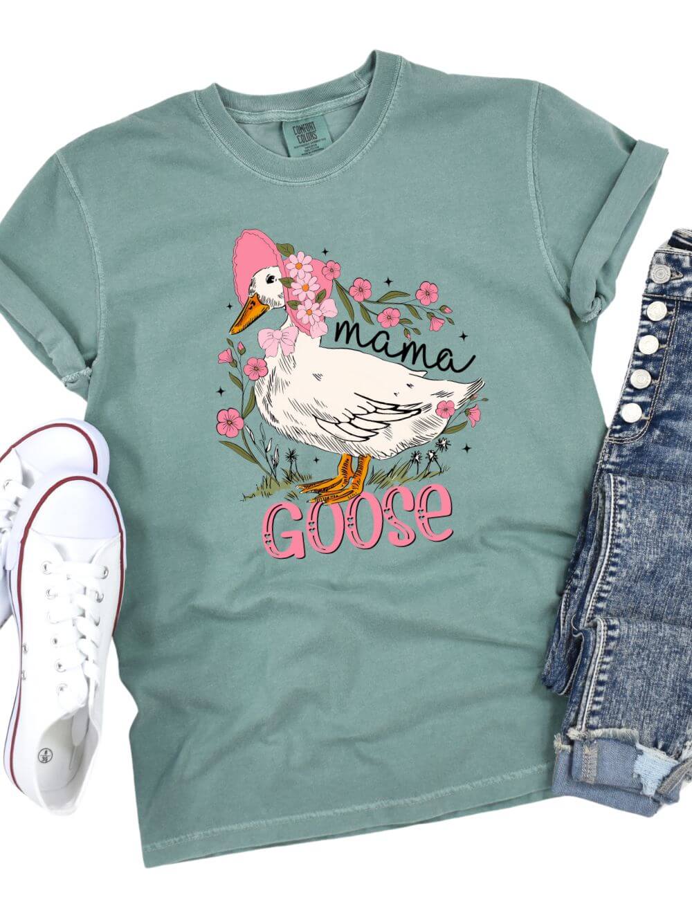 Mama Goose Comfort Colors Graphic Mom T-Shirt - Sydney So Sweet