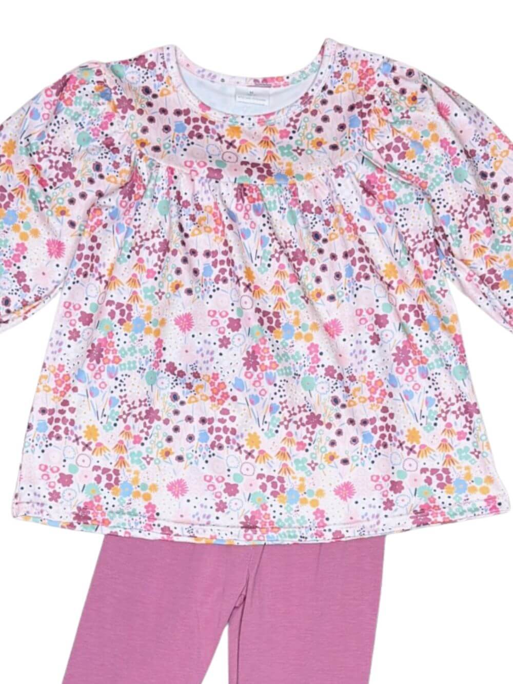 Mauve Meadow Florals Girls Leggings Outfit