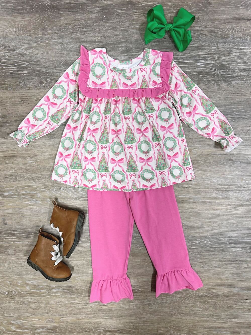 Merry & Bright Girls Christmas Tree & Wreath Outfit - Sydney So Sweet