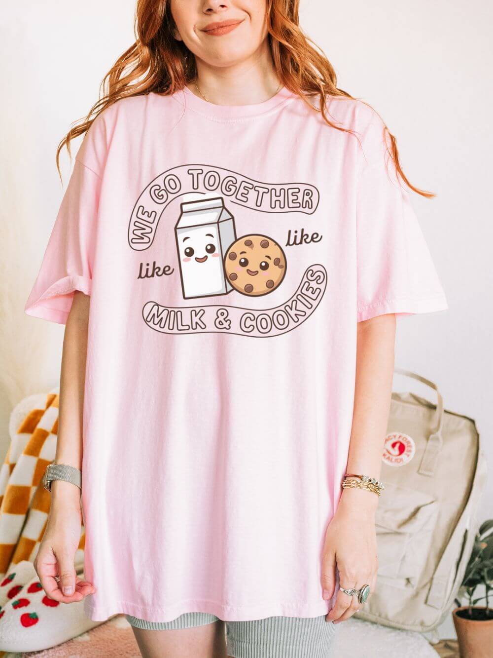We Go Together Like Milk & Cookies Graphic T-Shirt Unisex Short Sleeve Tee - Sydney So Sweet