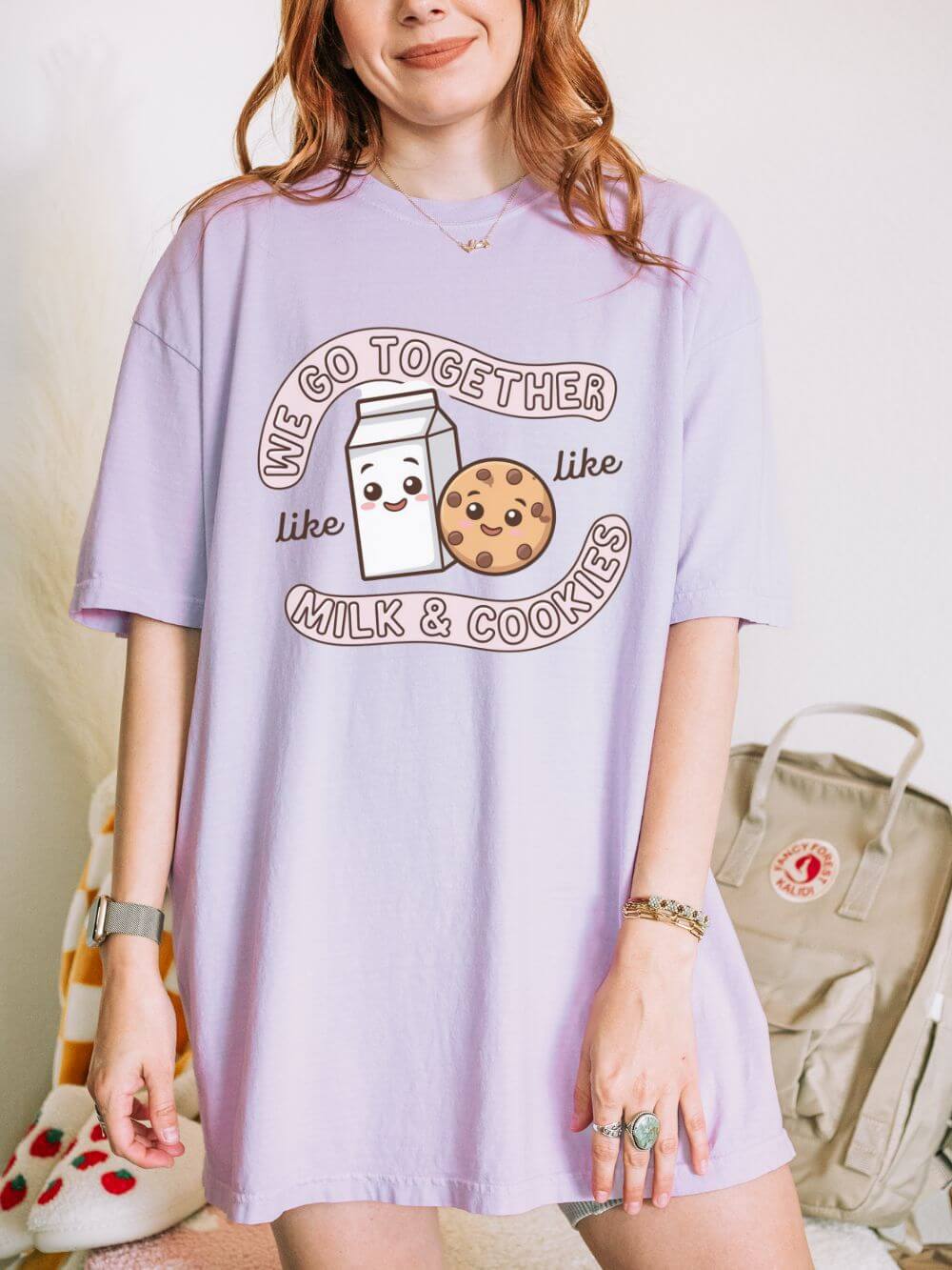 We Go Together Like Milk & Cookies Graphic T-Shirt Unisex Short Sleeve Tee - Sydney So Sweet