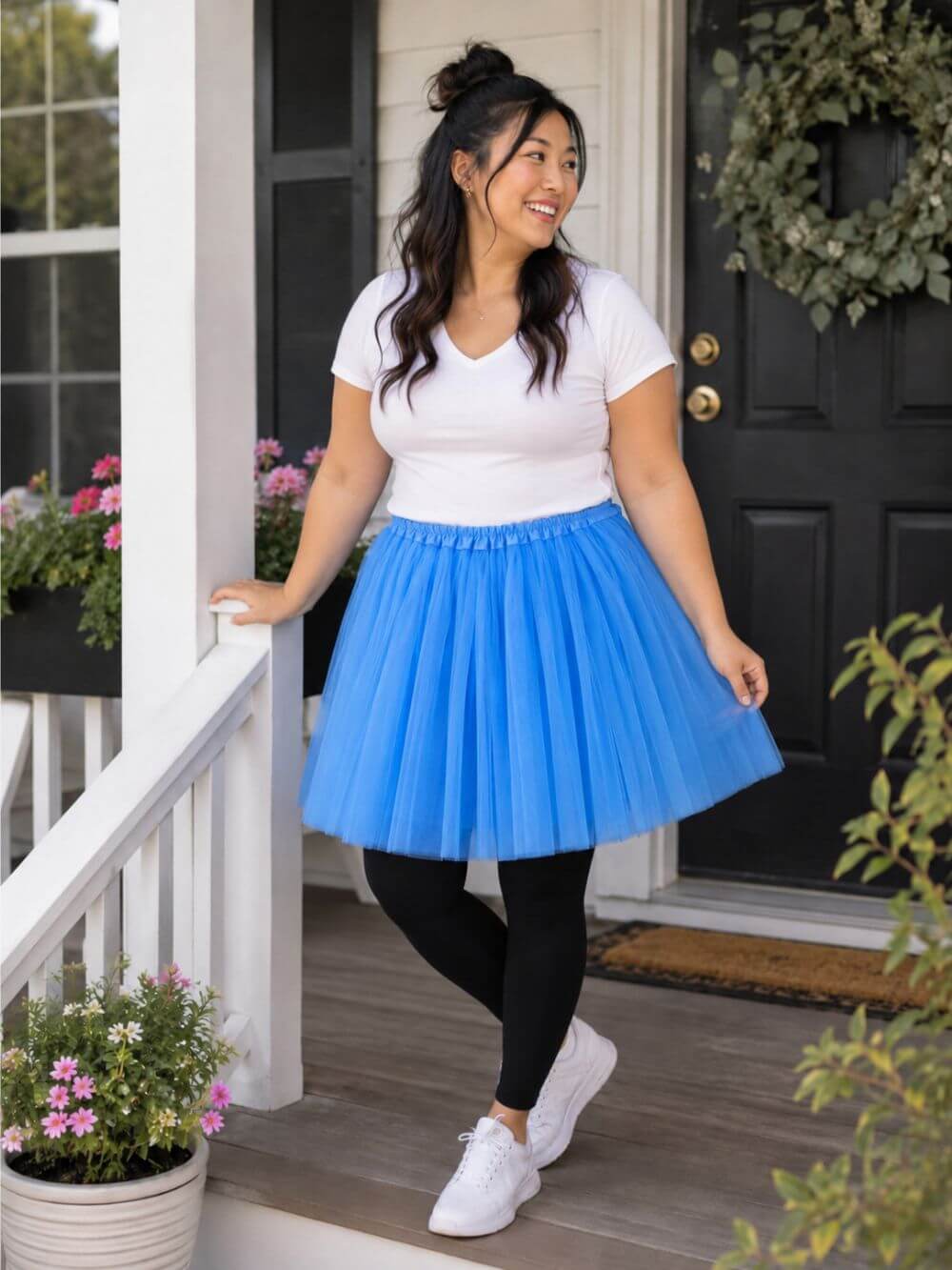 Neon Blue Plus Size Adult Tutu Skirt - Women's Plus Size 3- Layer Basic Ballet Costume Dance Tutus