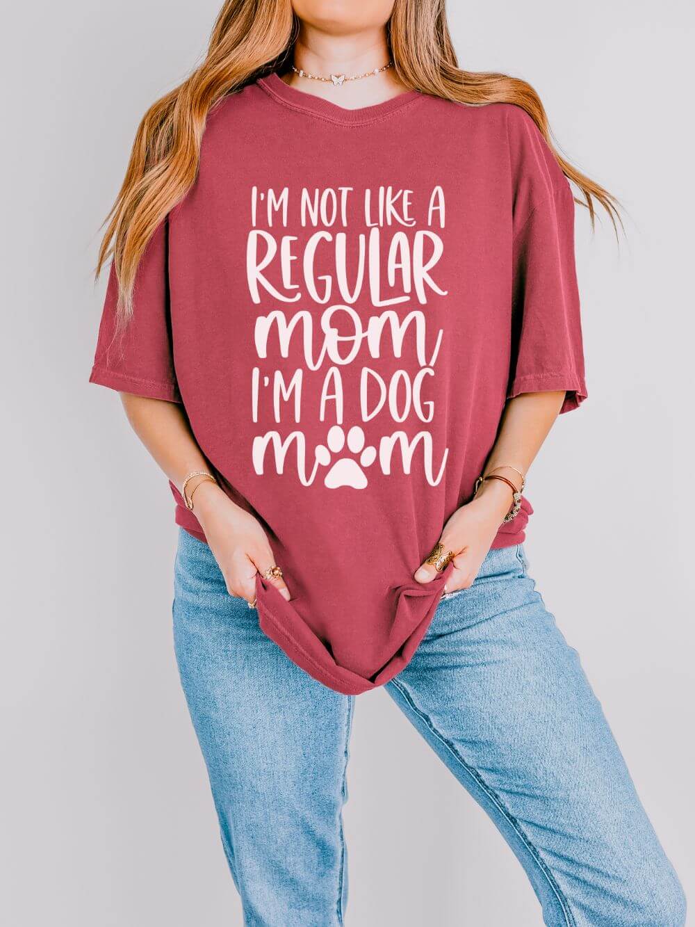 Not a Regular Mom I'm a Dog Mom T-Shirt Cute Graphic Tee