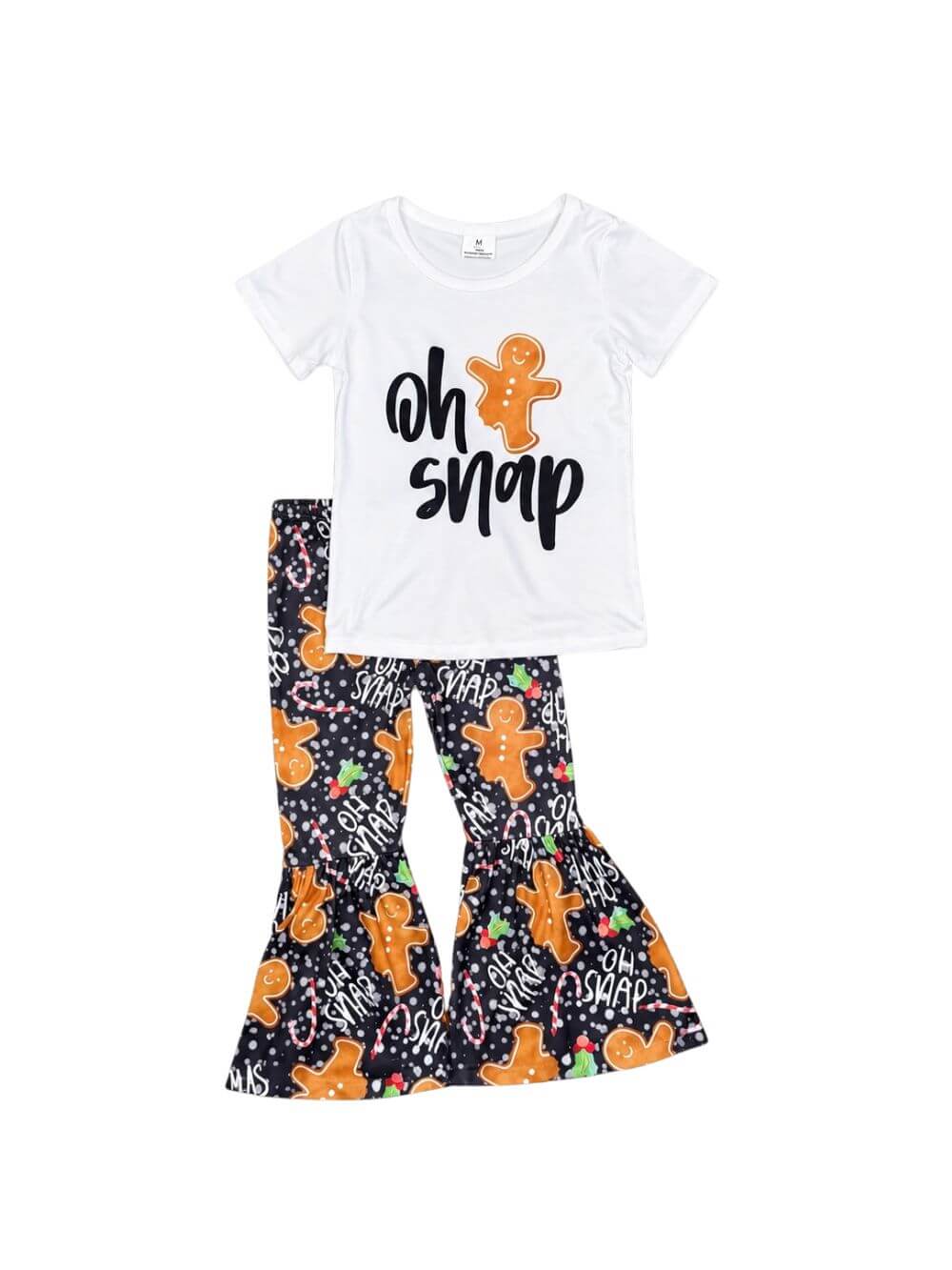 Oh Snap Gingerbread Girls Christmas Bell Bottoms Outfit