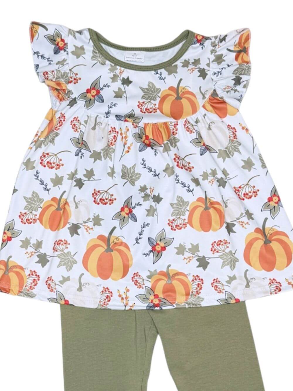 Olive Harvest Pumpkin Girls Leggings Outfit