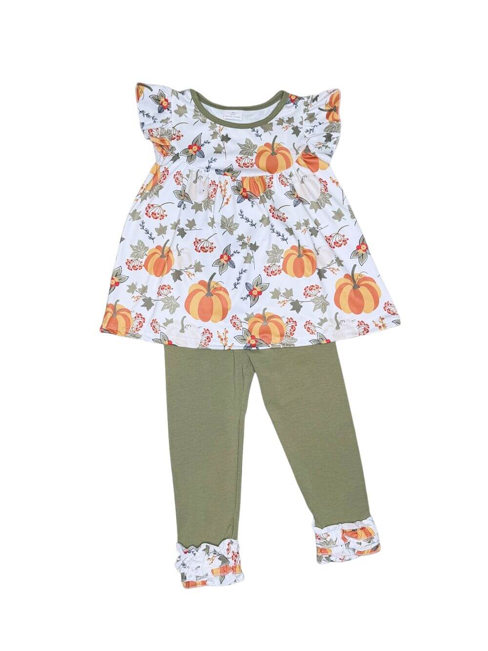 Olive Harvest Pumpkin Girls Leggings Outfit