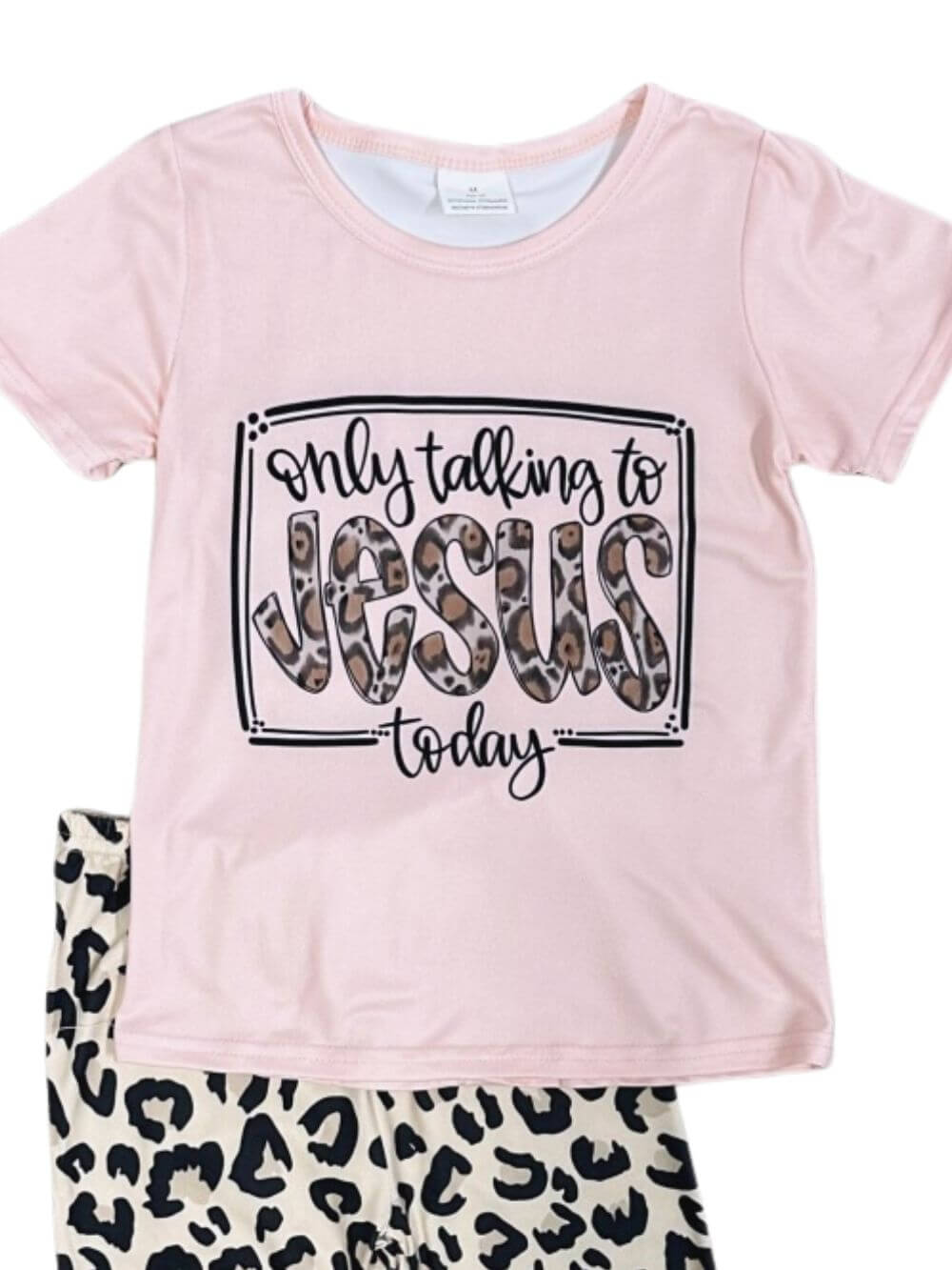 Only Talking to Jesus Girls Leopard Bell Bottom Outfit - Sydney So Sweet