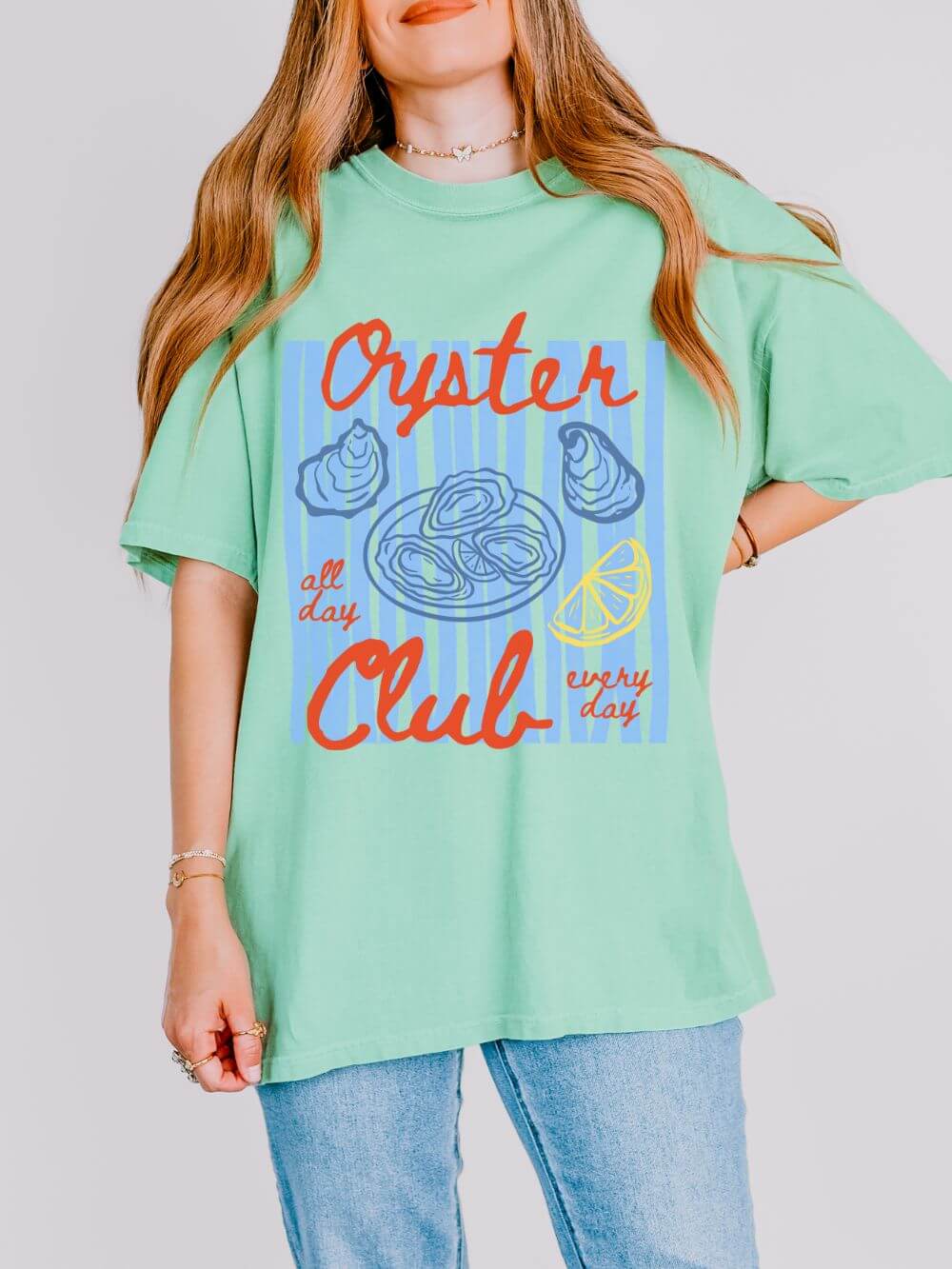 Oyster Club T-Shirt Vintage Seafood Graphic Tee