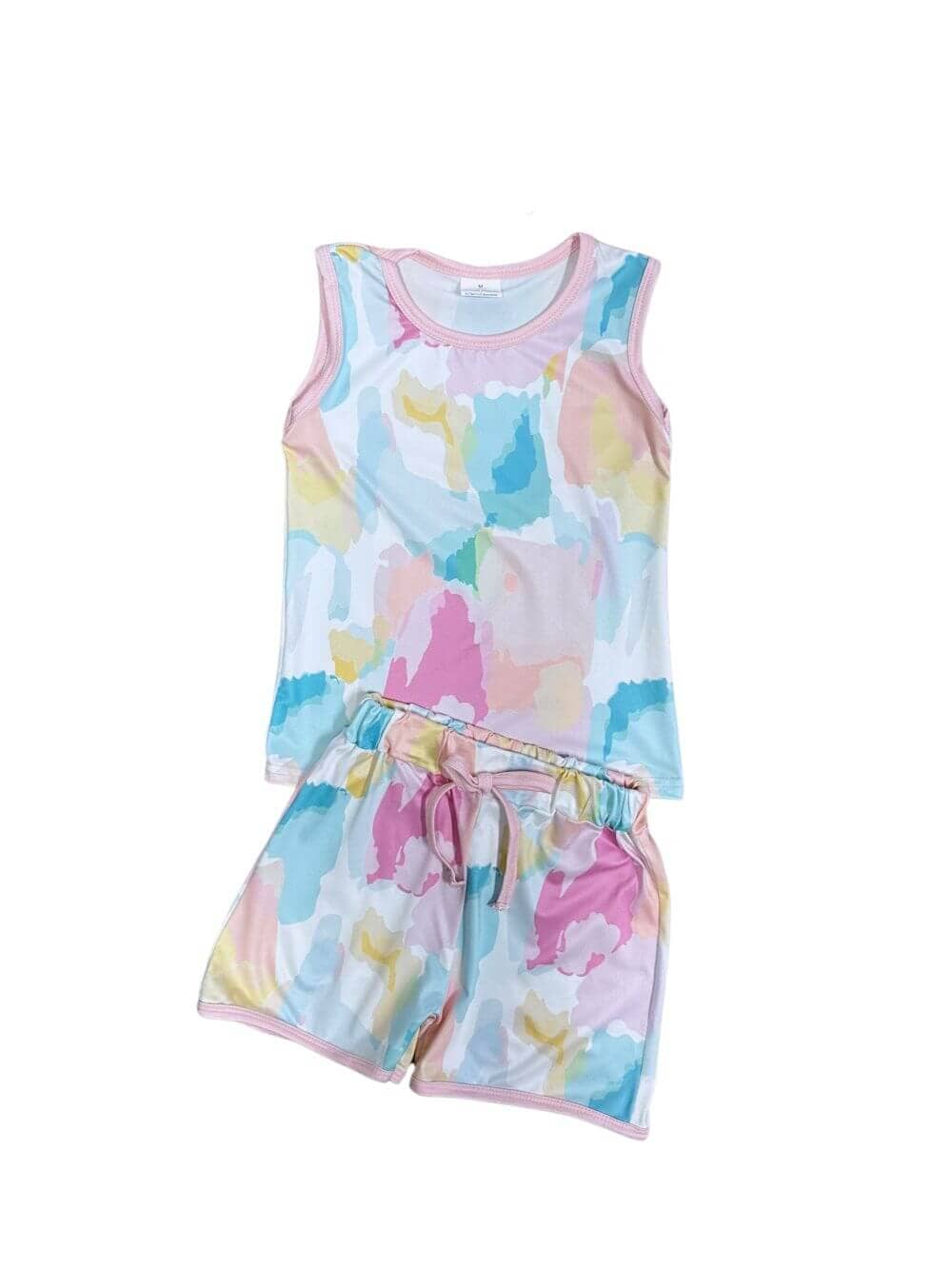 Painted Dreams Girls Pastel Tank Top & Shorts Outfit - Sydney So Sweet