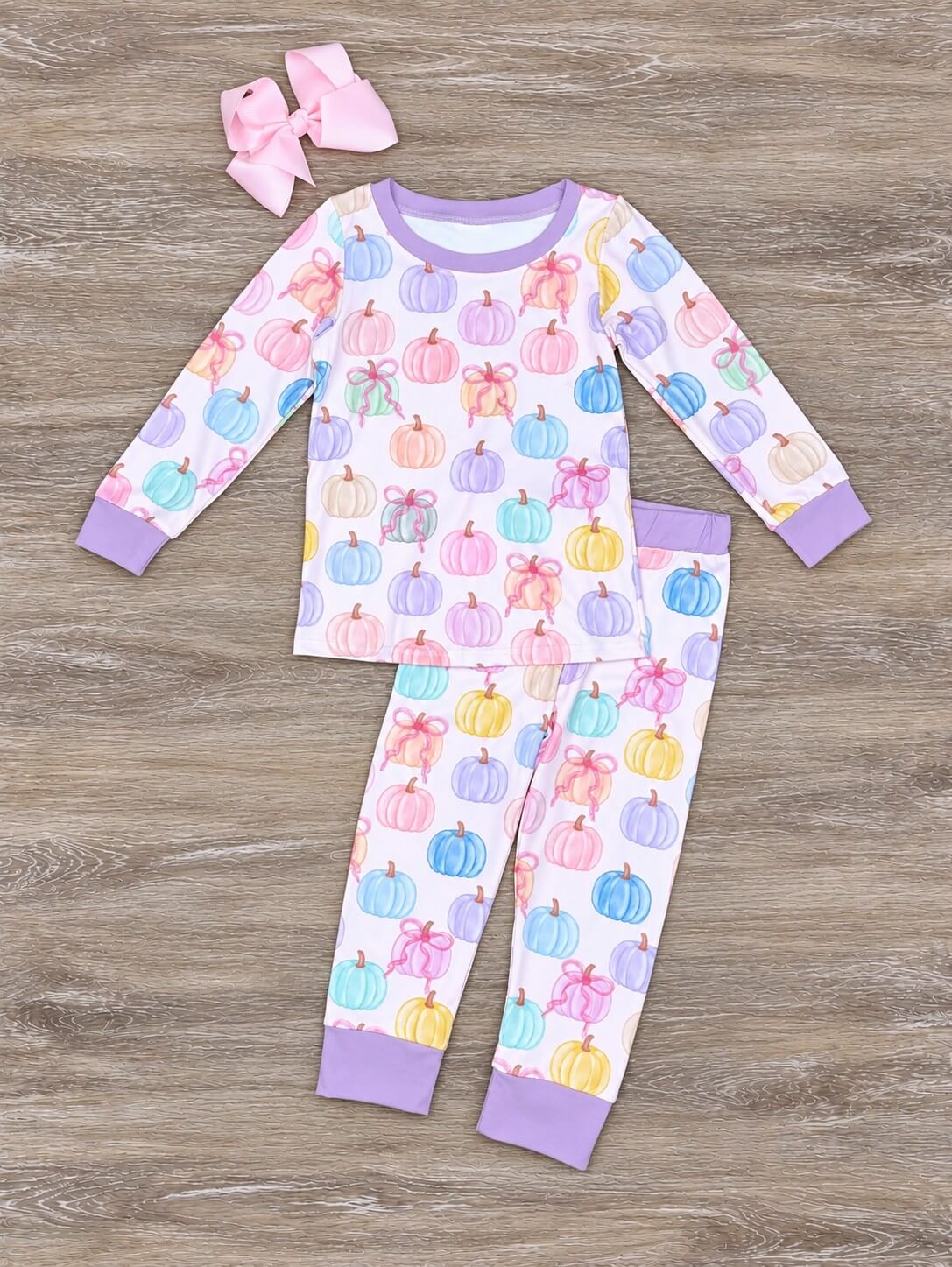 Pastel Pumpkin Patch Girls Fall Lounge Set