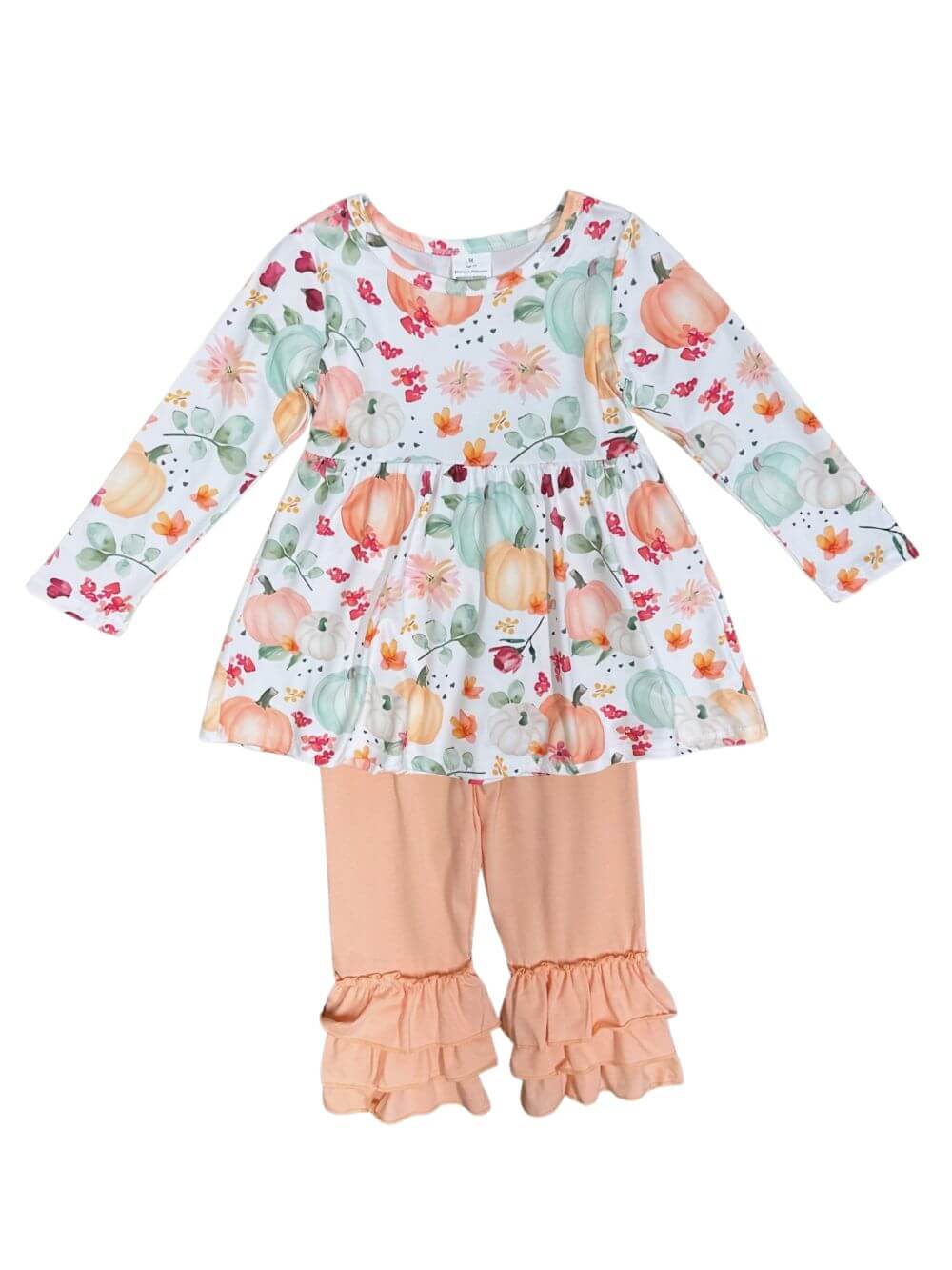 Peachy Pumpkins Girls Ruffle Pants Fall Outfit - Sydney So Sweet