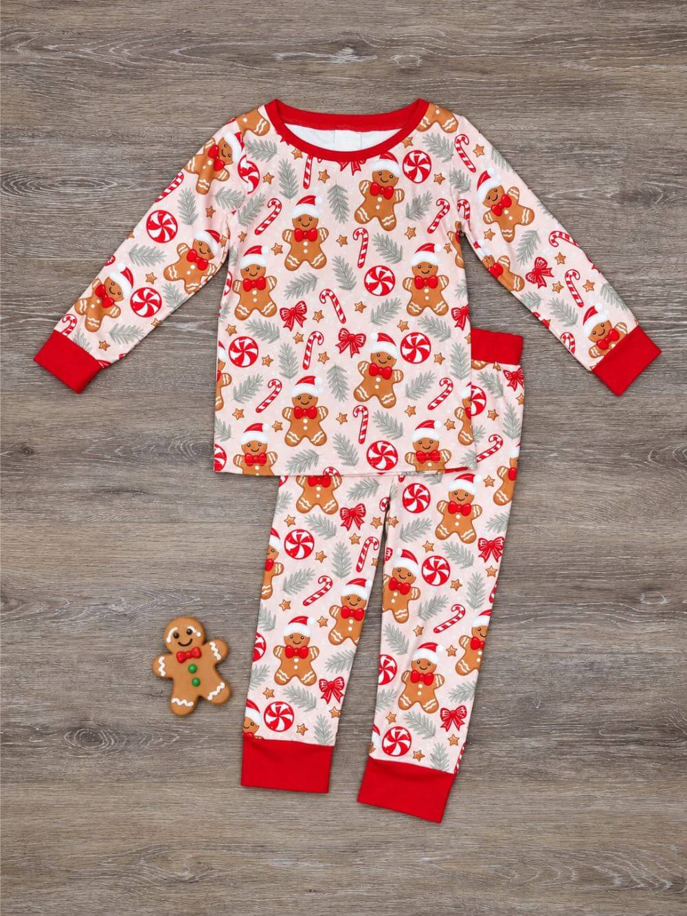 Peppermints & Gingerbread Girls Christmas Lounge Set