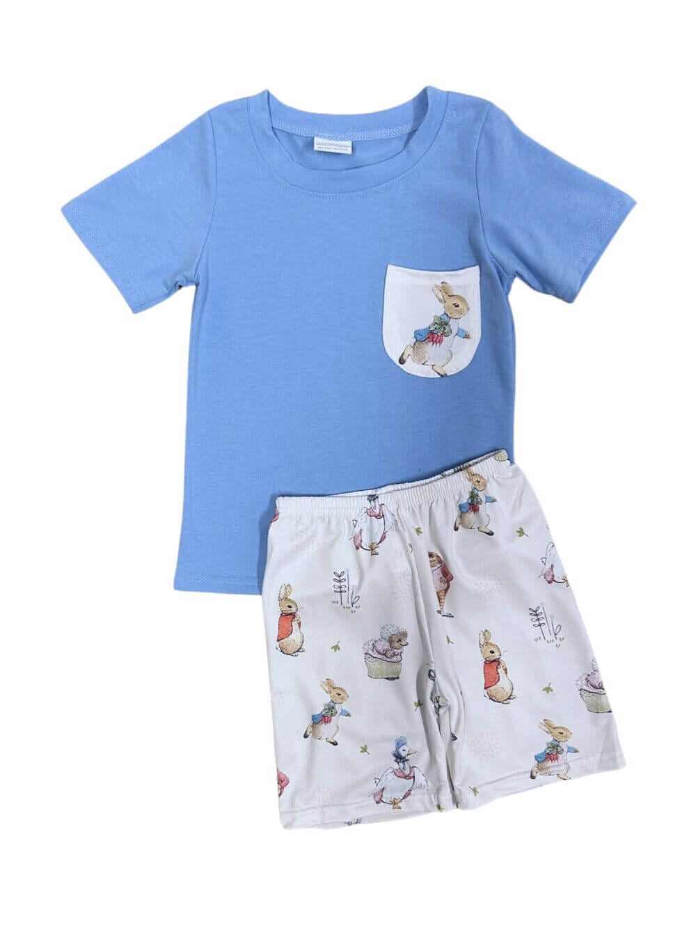 Peter Rabbit Boys Blue Pocket T-Shirt Shorts Outfit - Sydney So Sweet