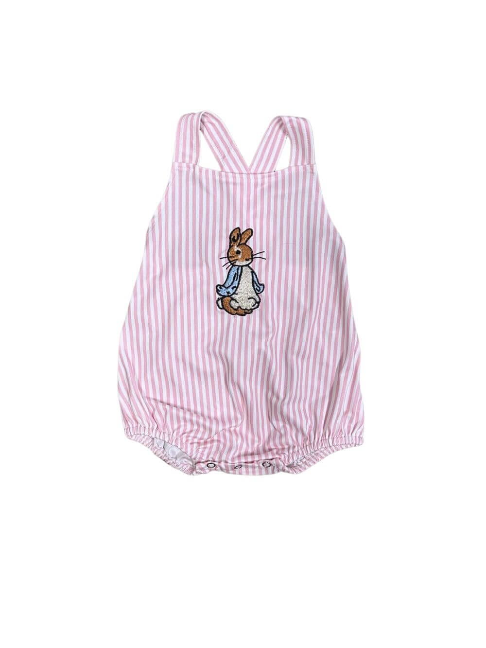 Peter Rabbit Pink Stripe Sleeveless Baby Bubble Romper - Sydney So Sweet