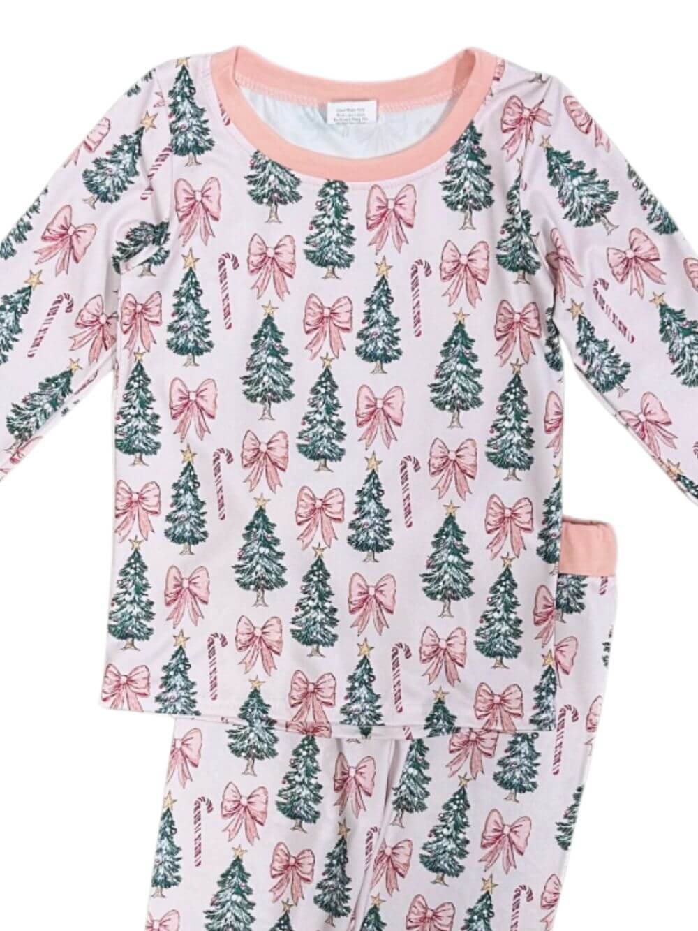 Pink Coquette Bow Christmas Tree Pajamas - Sydney So Sweet