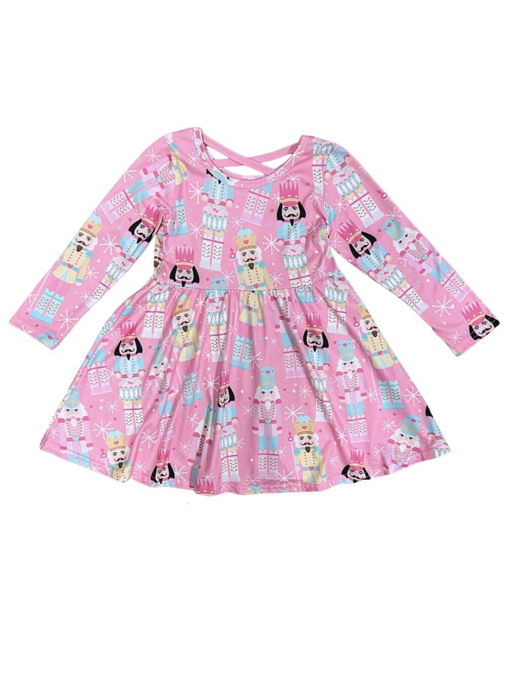 Pink Nutcracker Princess Long Sleeve Christmas Dress - Sydney So Sweet