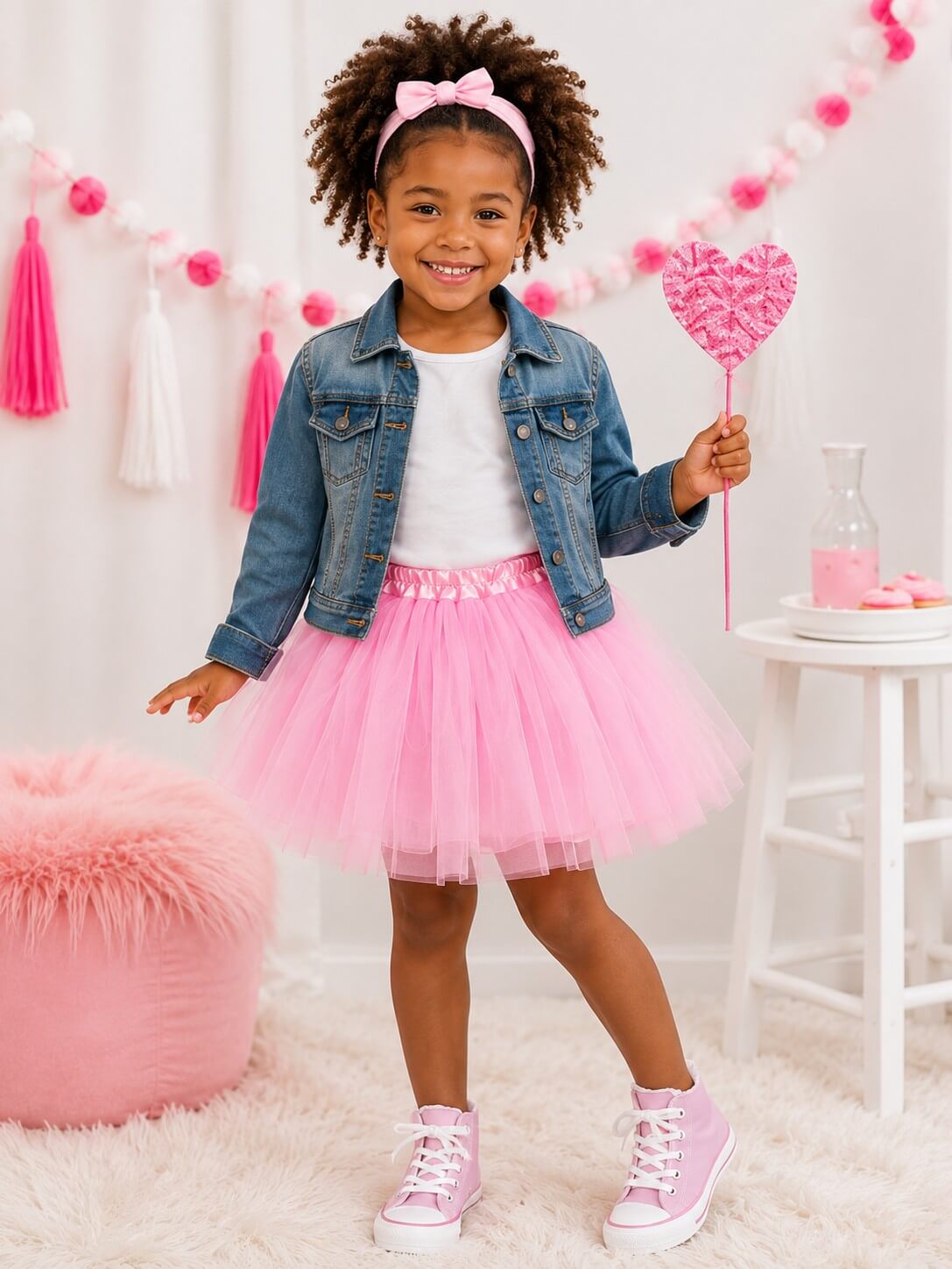 Pink Tutu Skirt for Girls – 3-Layer Tulle Ballet, Dance, and Dress-Up Costume Skirt