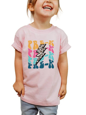 Grade Level Retro Lightning Back to School Kids' Short Sleeve Distressed Graphic T-Shirt - Sydney So Sweet