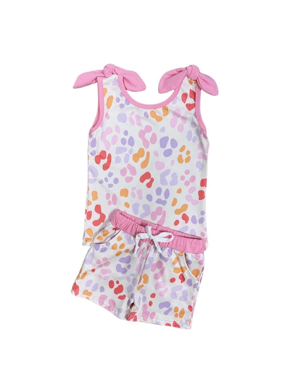 Pretty Pastel Girls Animal Print Tank Top & Shorts Outfit - Sydney So Sweet