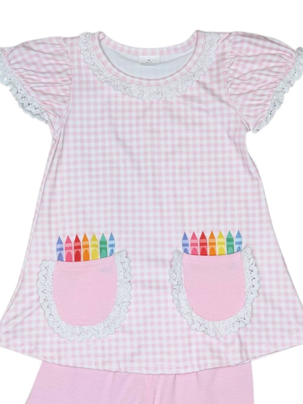Our Pretty in Pink Crayon Pocket Girls Shorts Outfit