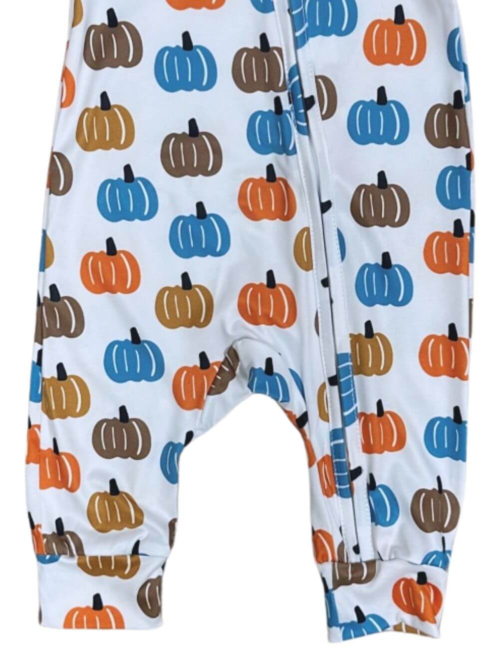 Pumpkin Perfect Boys Pumpkin Zip Romper - Sydney So Sweet