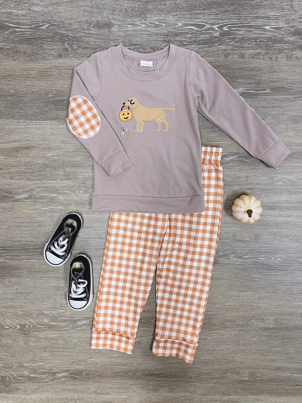 Pumpkin Pup Boys Fall Jogger Outfit - Sydney So Sweet