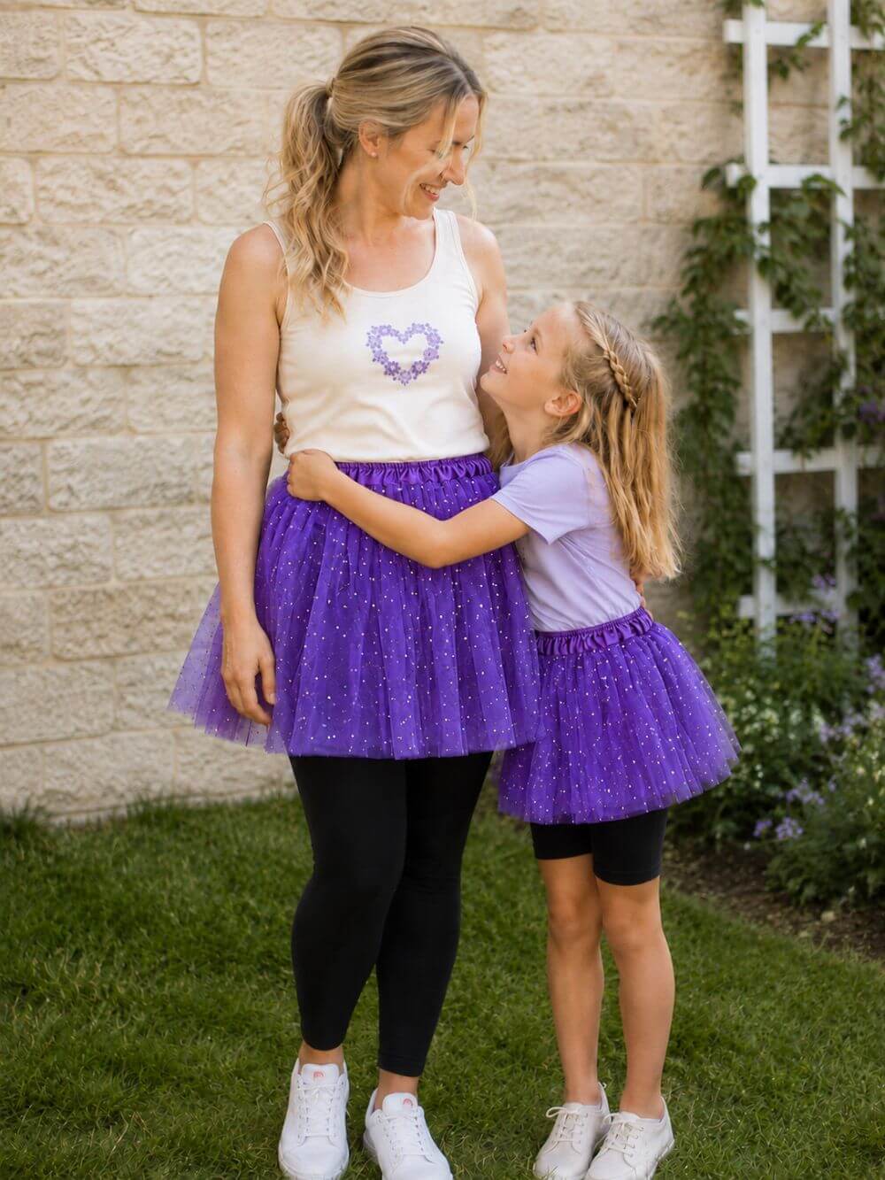Purple Sequin Heart Tutu Skirt Costume for Toddler, Girls, Women, Plus
