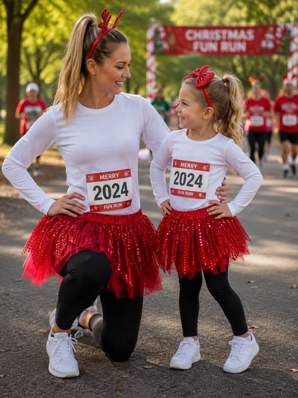 Red Sparkle Running Tutu Skirt Costume for Girls, Women, Plus