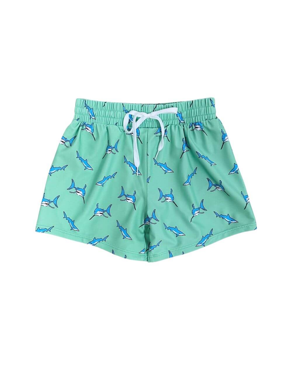 Shark Splash Boys Light Green Swim Shorts - Sydney So Sweet