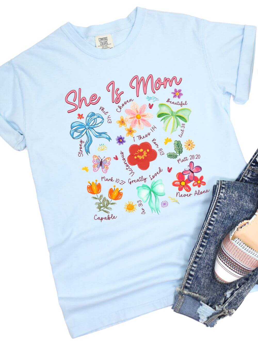 She is Mom Floral Christian Mom Graphic T-Shirt - Sydney So Sweet