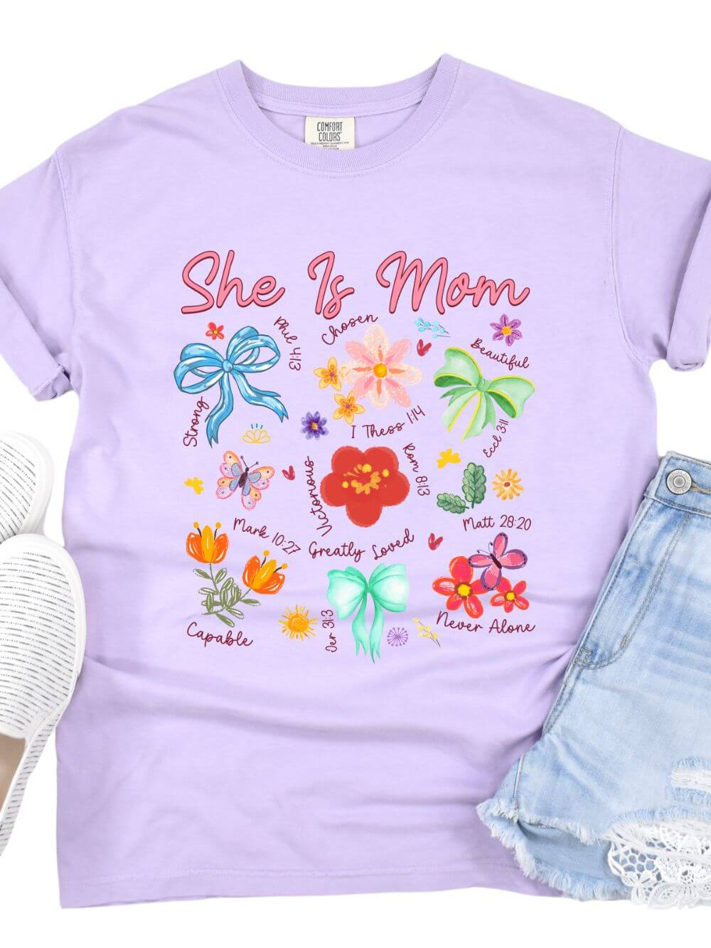 She is Mom Floral Christian Mom Graphic T-Shirt - Sydney So Sweet