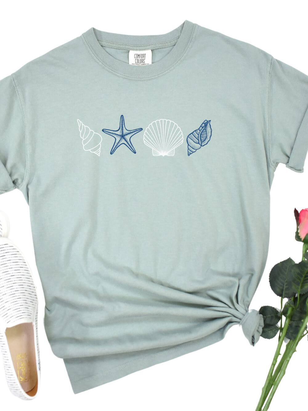 Coastal Vibes Shells of Summer Ocean-Inspired Comfort Colors Graphic T-Shirt - Sydney So Sweet
