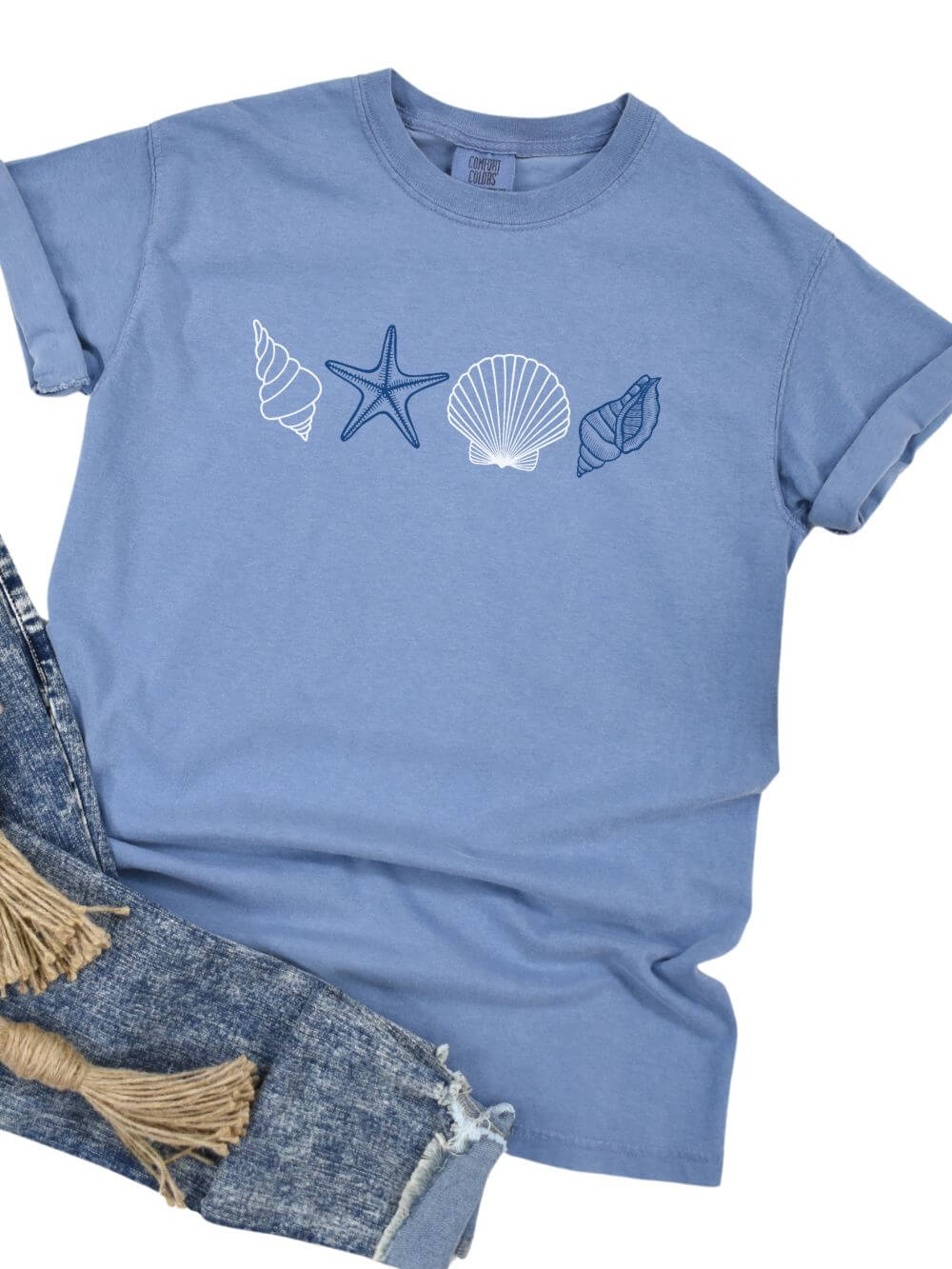Coastal Vibes Shells of Summer Ocean-Inspired Comfort Colors Graphic T-Shirt - Sydney So Sweet