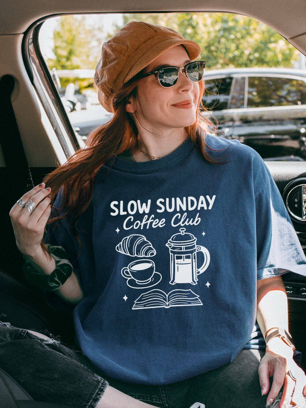 Slow Sunday Coffee Club Unisex Tee Comfort Colors Coffee Lover Short Sleeve Graphic T-Shirt - Sydney So Sweet