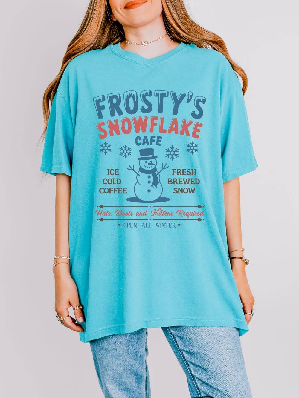 Frosty’s Snowflake Cafe Holiday Tee Vintage Charm Unisex Christmas T-Shirt - Sydney So Sweet