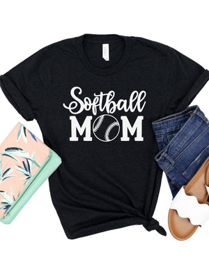 Softball Mom T-Shirt in 12 Team Colors - Sydney So Sweet