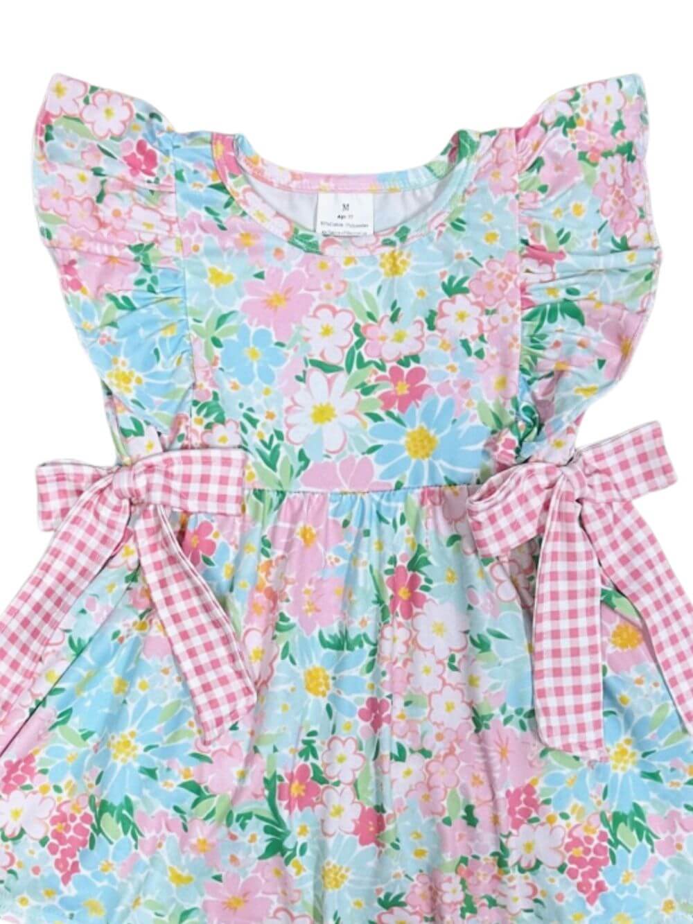 Springtime Petals Girls Pink Gingham Shorts Outfit