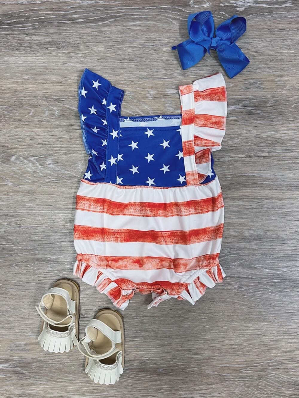 Star-Spangled Sweetheart Girls Independence Day Romper - Sydney So Sweet