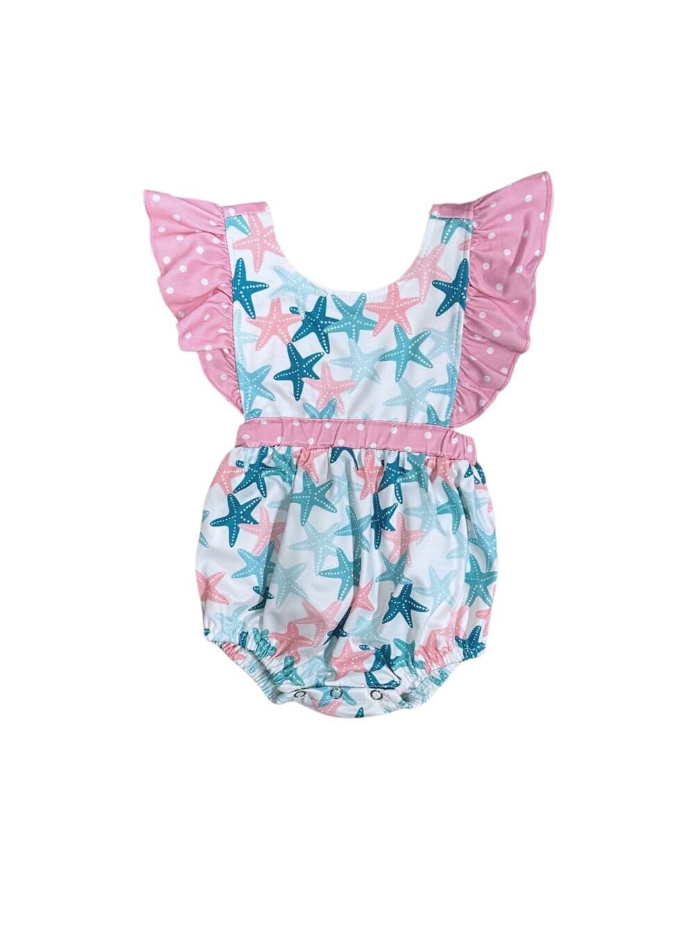 Starfish Sweetie Coastal Baby Ruffle Romper - Sydney So Sweet